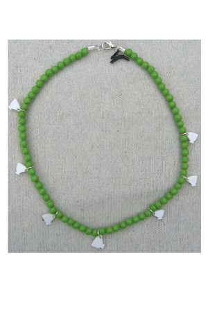 beaded tea cups necklace green beaded tea cups necklace green