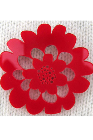 big flower brooch red big flower brooch red