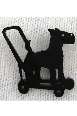 Black dog on wheels brooch Black dog on wheels brooch