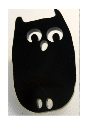 black owl brooch