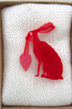 hare heart brooch hare heart brooch