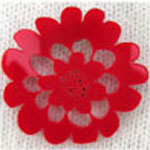 bog flower brooch red