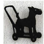 dog on wheels brooch small