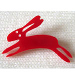 rabbit brooch red