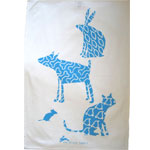 cat and dog tea towel
