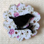 flower bird brooch