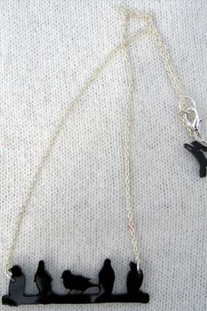 large bird line necklace