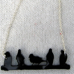 small bird line necklace