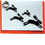 small black rabbit badge card