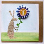 Birthday badge rabbit card age one