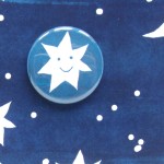 badge greetings card stars and moon