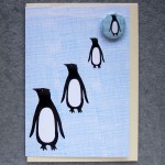 illustrated penguins badge card