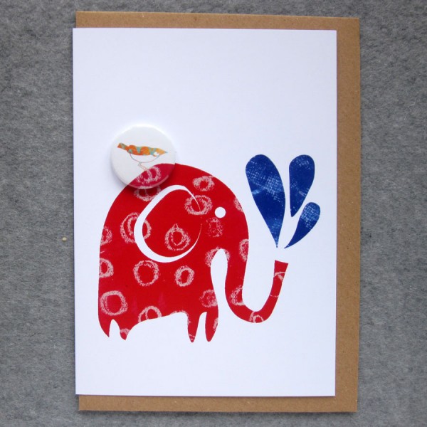 red elephant badge card