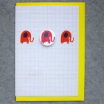 birthday card with elephant badge