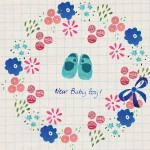 new baby boy flowers card by the black rabbit