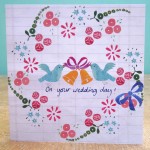 floral birds wedding greetings card by the black rabbit