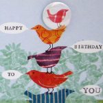 birds happy birthday card handmade badge the black rabbit