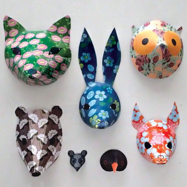 Paper animal floral woodland decorations by the black rabbit