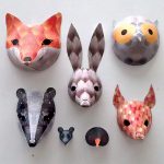 printed illustrated paper animals woodland decorations by the black rabbit
