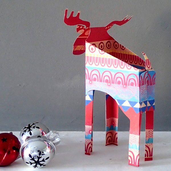 paper reindeer decoration kit by the black rabbit