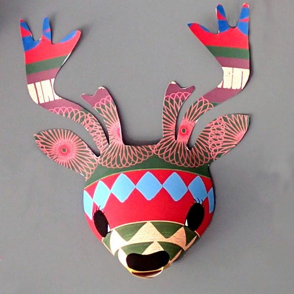 christmas reindeer paper sculpture kit by the black rabbit