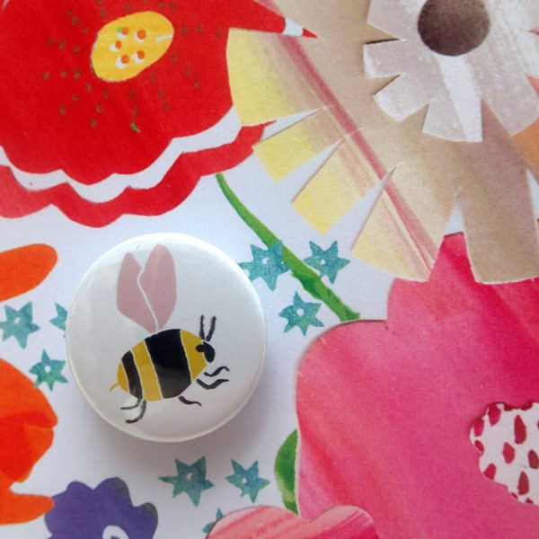 bee and flowers badge card by the black rabbit