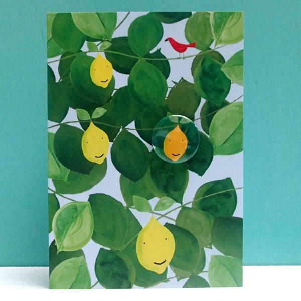 happy lemon badge card by the black rabbit