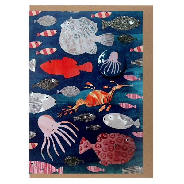 sea creatures badge card by the black rabbit