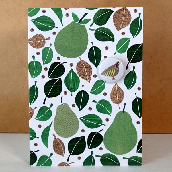 partridge in a pear tree badge card by the black rabbit