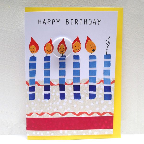 Birthday candles illustrated badge card by the black rabbit
