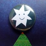 christmas tree and star badge greetings card by the black rabbit