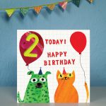 Age 2 birthday card by the black rabbit