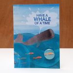 Whale of a time badge greetings card by the black rabbit