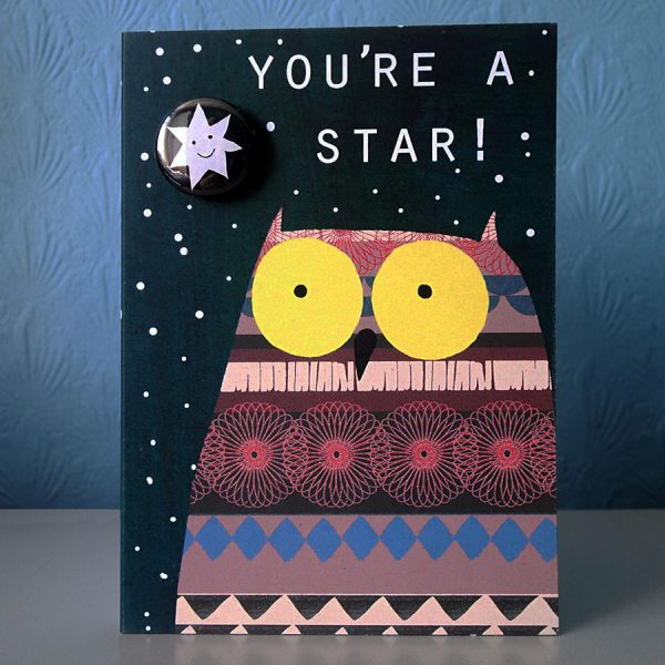 Owl star badge card by the black rabbit