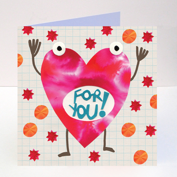 heart for you greetings card by the black rabbit