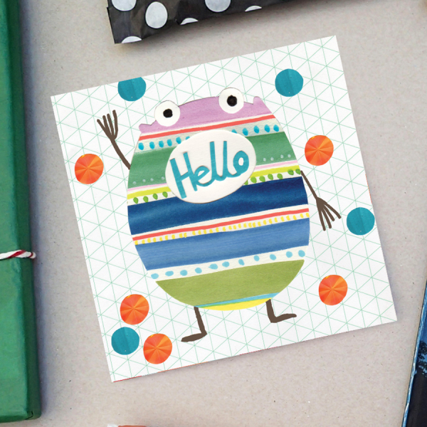 hello greetings card by the black rabbit