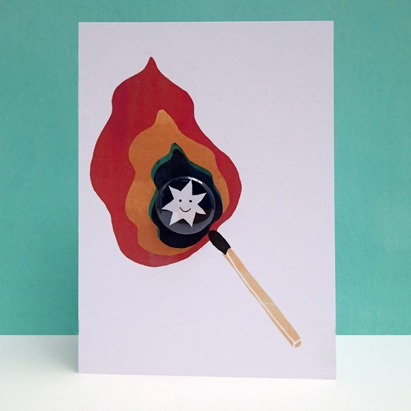 badge greeting card by the black rabbit