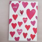 love hearts valentines anniversary badge card by the black rabbit
