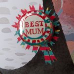 best mum badge card with cat by the black rabbit