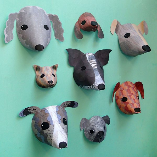 the black rabbit paper animal wall decoration kit dogs