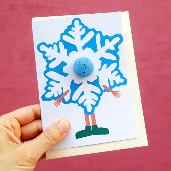 snowflake costume greeting card by the black rabbit