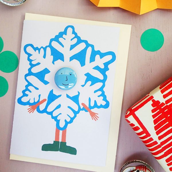 snowflake costume greeting card by the black rabbit