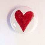 heart couple greeting card with pin badge