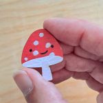 So Mushroom Birch Wood Pin Badge